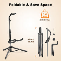 Portable Folding Guitar Stand — Adjustable Height for Electric, Acoustic & Bass - View 4
