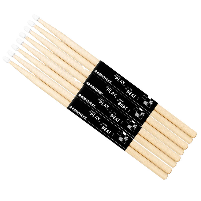 High Quality Maple Drum Sticks 5A/7A — Nylon Tip Professional Pair