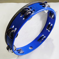10-Inch Tambourine — Double Row Bells, 4 Colors Available