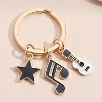 Musical Instrument Keychains — Violin Guitar Piano Metal 3D Keyring Set - View 4