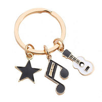 Musical Instrument Keychains — Violin Guitar Piano Metal 3D Keyring Set - View 2