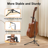 Portable Folding Guitar Stand — Adjustable Height for Electric, Acoustic & Bass - View 3
