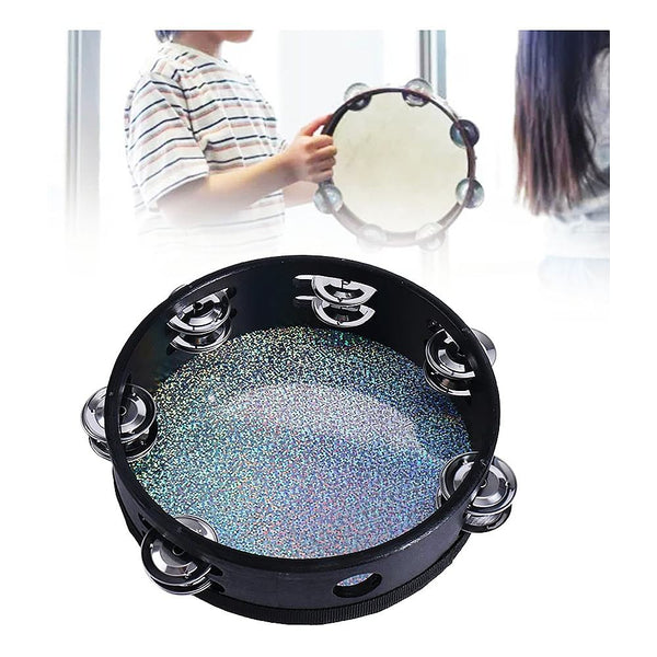 10" Tambourine with Drumhead — Double Row Jingles