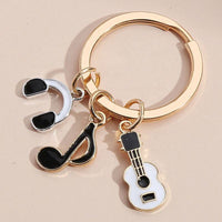 Musical Instrument Keychains — Violin Guitar Piano Metal 3D Keyring Set - View 3
