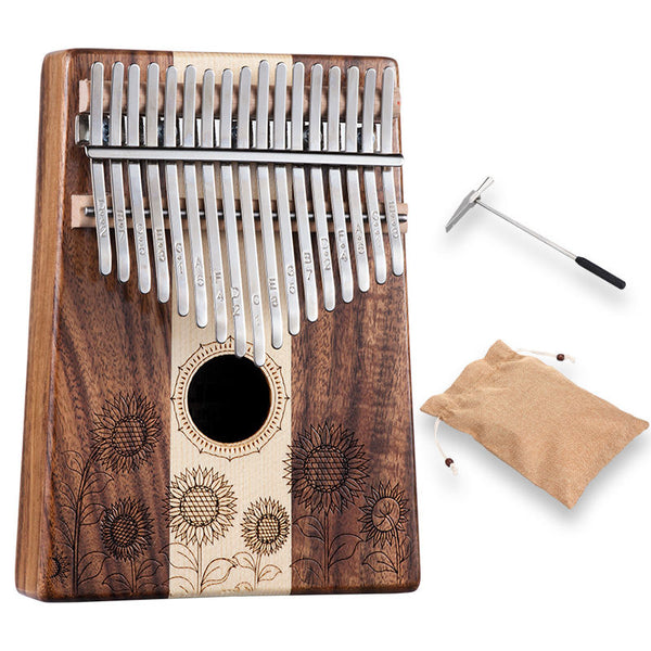 Hluru Sunflower Koa Wood Kalimba — 17 Key Thumb Piano KGT17