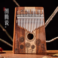 Hluru Sunflower Koa Wood Kalimba — 17 Key Thumb Piano KGT17 - View 4